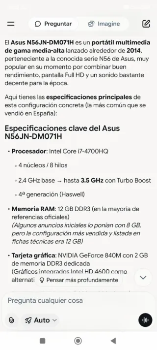 Portátil Asus i7 4ª Gen