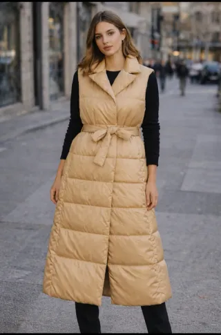 Chaleco largo Adolfo Domínguez beige