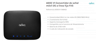 Teléfono Fijo Inalámbrico Adoc V1 con Tarjeta SIM