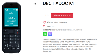 Teléfono Fijo Inalámbrico Adoc V1 con Tarjeta SIM