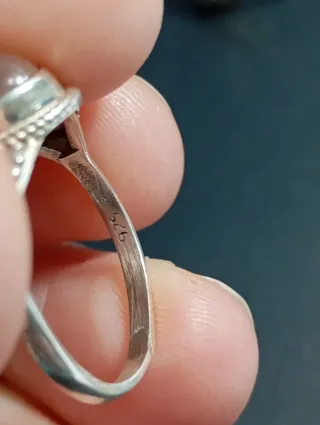 Anillo Plata Ley cuarzo rosa talla exacta 13,5mm