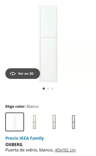 Puertas IKEA BILLY OXBERG Blancas de cristal