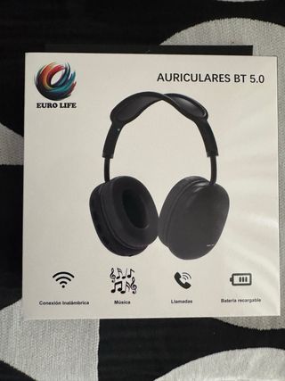 Auriculares Bluetooth 5.0 EURO LIFE Negros