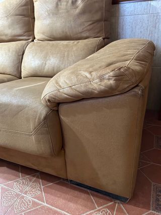 Sofá 2 plazas beige/marrón