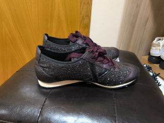 Zapatillas Munich Morado y Negro Glitter