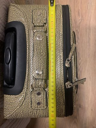 Maleta de cabina con rayas amarillas y negras