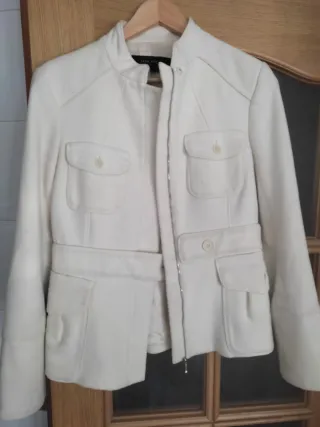 Chaqueta Zara Mujer Blanca Talla M