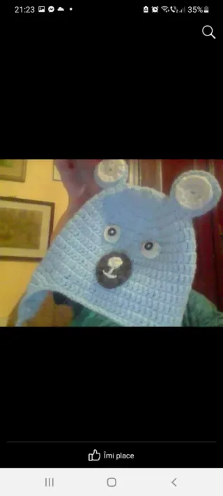 Conjunto Bebé Tejido Oso Azul y Beige