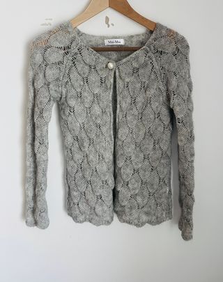Cárdigan lana y cashmere Mai-Mai gris vintage