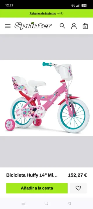 Bicicleta infantil 14 Minnie Mouse