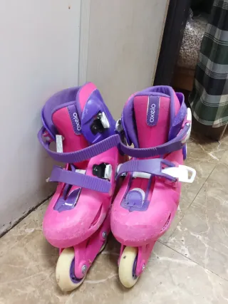 Patines Oxelo Talla 30-32 Rosa y Morado