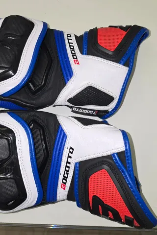 Guantes de Moto Azules y Blancos