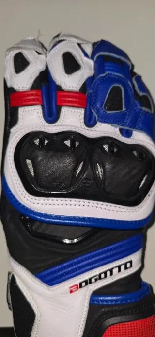 Guantes de Moto Azules y Blancos