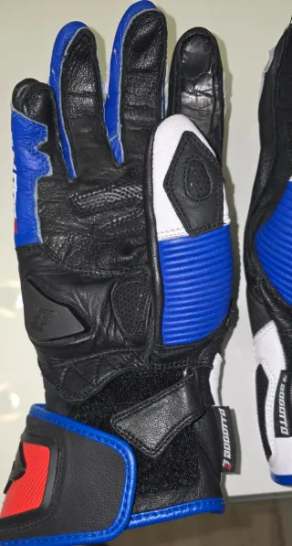 Guantes de Moto Azules y Blancos