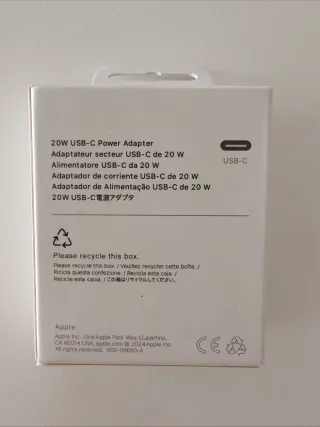 Cable + Cargador Apple USB-C 20W