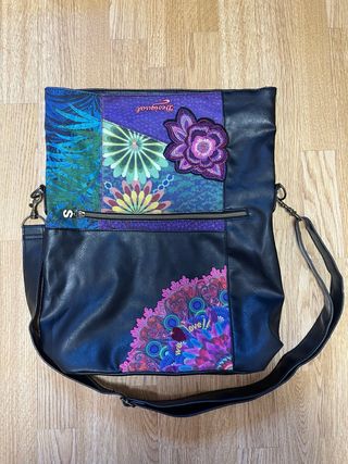 Bolso Desigual Negro Multicolor Nuevo