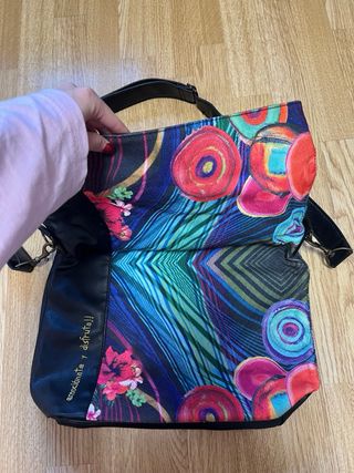 Bolso Desigual Negro Multicolor Nuevo