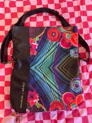 Bolso Desigual Negro Multicolor Nuevo