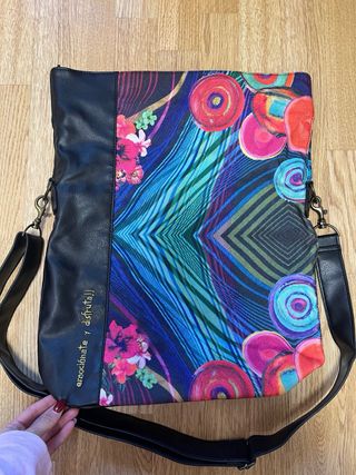 Bolso Desigual Negro Multicolor Nuevo