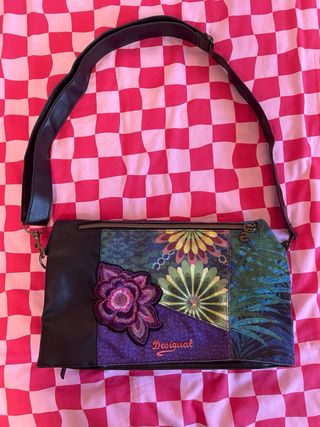 Bolso Desigual Negro Multicolor Nuevo