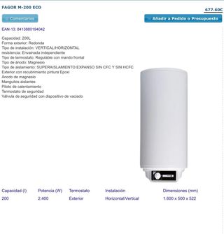 Termo Eléctrico Fagor 200L