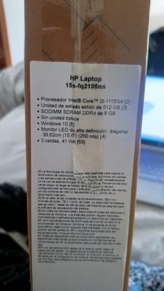 Portátil HP Plata - Fallo técnico