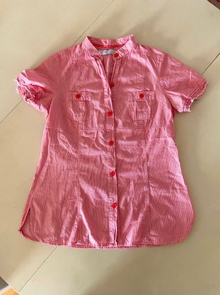 Camisa rayas manga corta Y2K