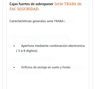 Caja fuerte electrónica TRABA