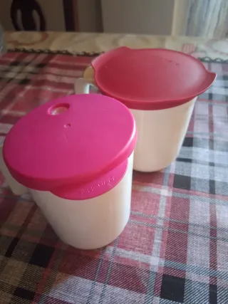 Set 2 tazze Tupperware microonde con coperchio