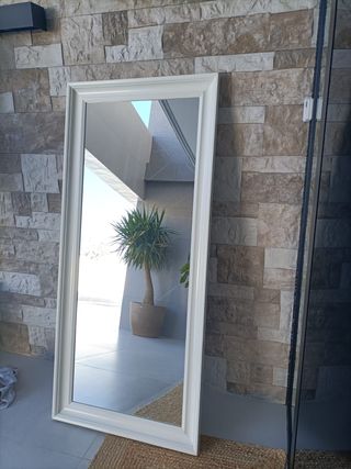 Espejo Marco Blanco Madera y Cristal