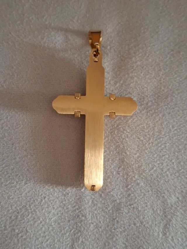 Colgante Cruz Maciza Chapado Oro 18k. Preciosa!.