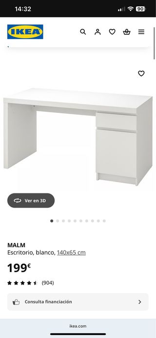 ESCRITORIO MALM BLANCO IKEA
