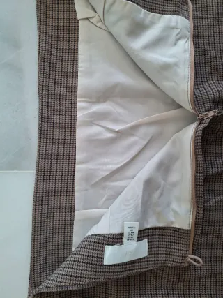 Falda corta cuadros marrón y negro