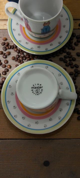 Set 6 Tazzine Fine Master Porcellana Gatti