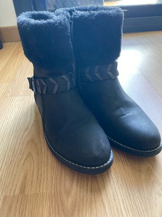 Botines negros de señora con pelo