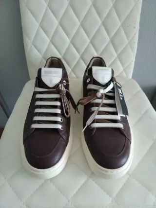 Zapatillas de piel HARGREAVES hombre marrones