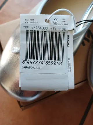 Manoletinas Mango Talla 38 plateadas