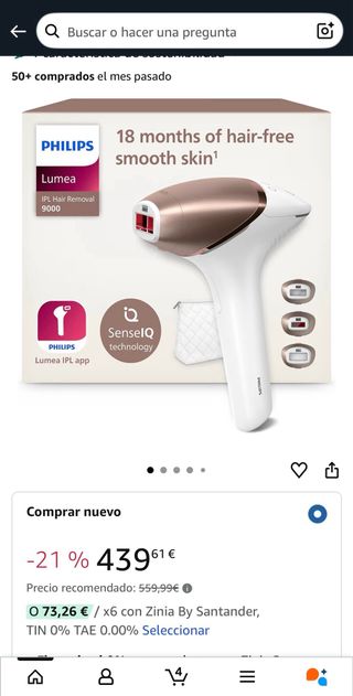 Philips Luma 9000 BR1955 Depiladora Láser
