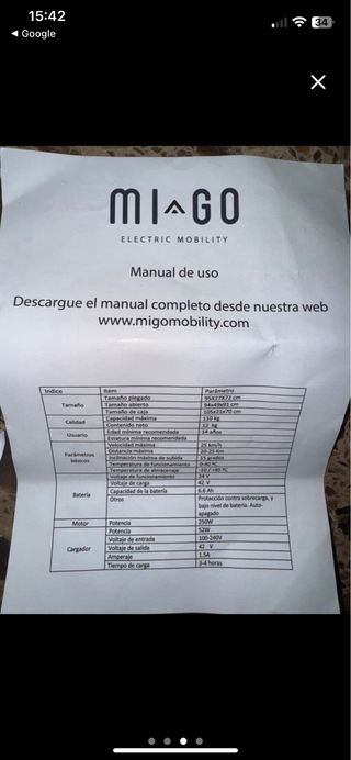 Patinete Eléctrico MiGo
