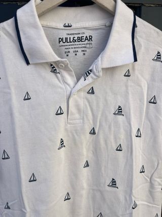 Polo Pull&Bear barcos blanco talla M