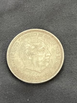 Moneda Franco 1957 España Serie BA