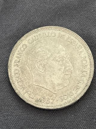 Moneda Franco 1957 España Serie BA