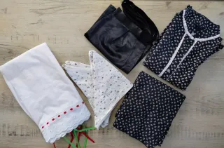 Traje Regional Casera Gris/Negro con blanco