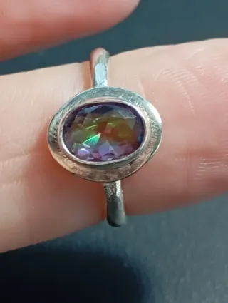 Anillo Plata de Ley topacio mistico talla 12,5 mm