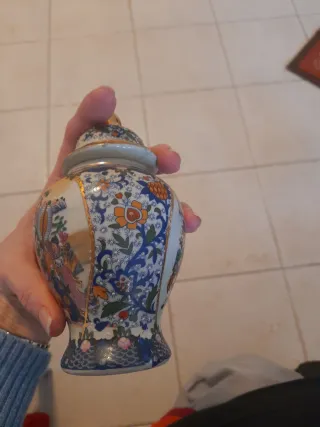 Antico Vaso Cinese Porcellana Decorato