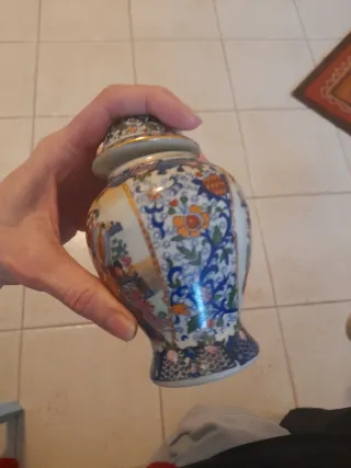 Antico Vaso Cinese Porcellana Decorato