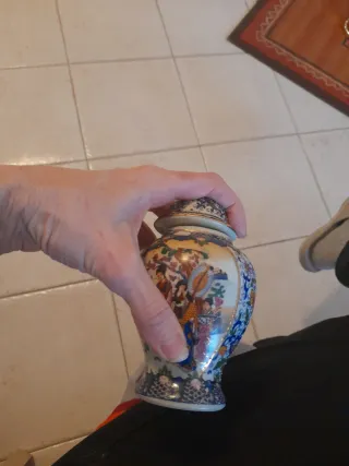 Antico Vaso Cinese Porcellana Decorato