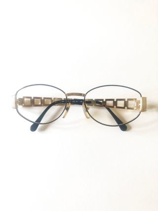 142-Montatura dorata FENDI ovale originale vintage