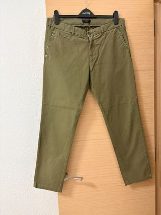 Pantalón Chino 40 Weft Verde Oliva Talla M