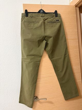 Pantalón Chino 40 Weft Verde Oliva Talla M